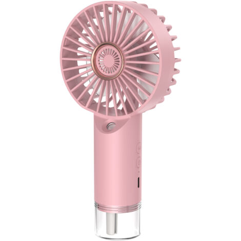 Mini ventilador portátil con función humidificador, recargable por USB, silencioso, 3 velocidades, ideal para el hogar, la oficina y los viajes.