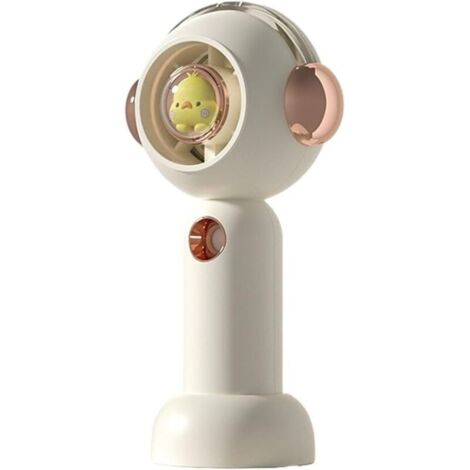 Mini ventilador portátil, recargable por USB, ideal para actividades al aire libre, la oficina, etc., pequeño y portátil (color blanco roto).