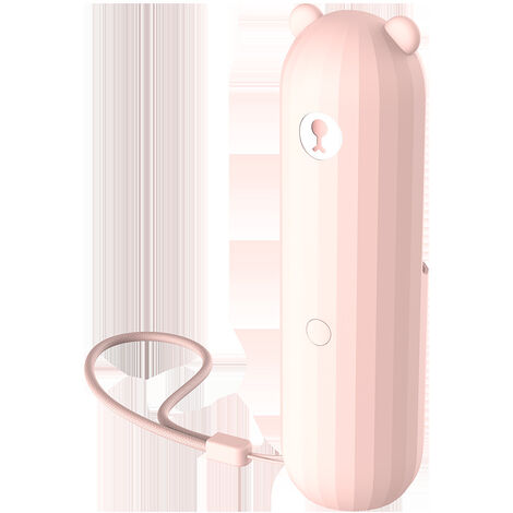 Mini ventilador portátil, ventilador de mano recargable por USB, ventilador silencioso, función en camping, viaje de oficina colocado verticalmente (rosa)
