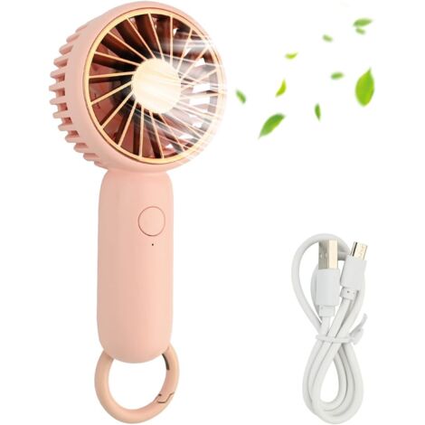 Mini ventilador portátil, ventilador de mano, ventilador de escritorio USB personal, ventilador de bolsillo (rosa)