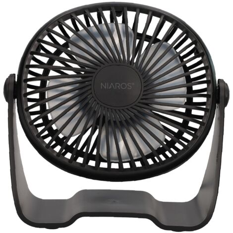 Mini ventilador sobremesa USB Alua Ø15cm 3W Negro