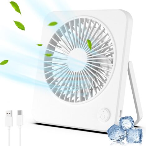 Mini ventilador USB silencioso con 3 velocidades, ventilador de mesa, ventilador de escritorio USB, ventilador para oficina, hogar o dormitorio, blanco, alimentado por USB, no requiere pilas.