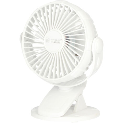 Mini ventilador USB tipo clip Fune 3W Blanco