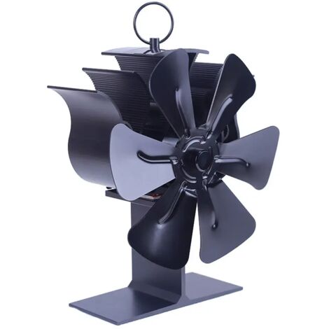 Mini ventiladores para estufas de leña, ventilador de 6 aspas alimentado por calor, ventilador ecológico para estufa de leña/chimenea