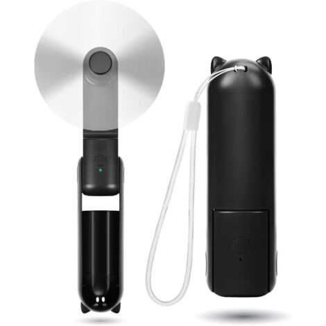 Mini Ventilateur- 3 vitesses [9-15 Heures de Fonctionnement], Ventilateur USB Portable (Noir)