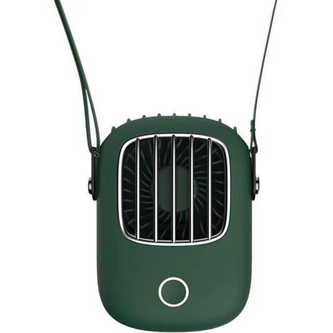 Mini ventilateur de cou, ventilateur portable mignon, mini ventilateur portable, noir, ventilateur de cou suspendu, vert