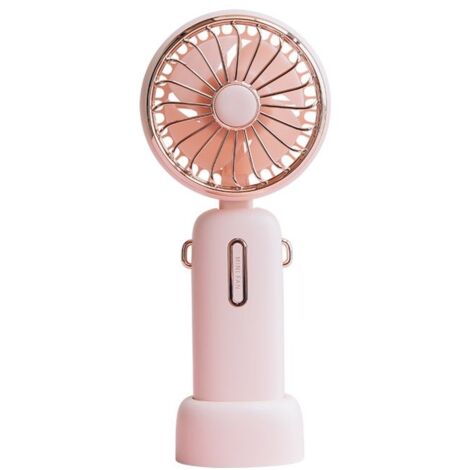 Mini ventilateur de refroidissement portable à piles 4800 mAh, rechargeable par USB, ventilateur de cou suspendu, rose