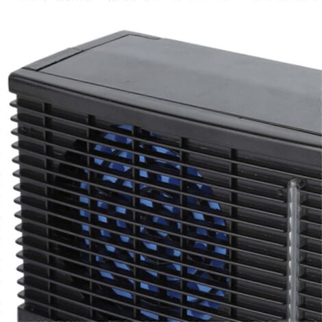 Mini ventilateur de voiture portable 12V noir, à refroidissement par évaporation.