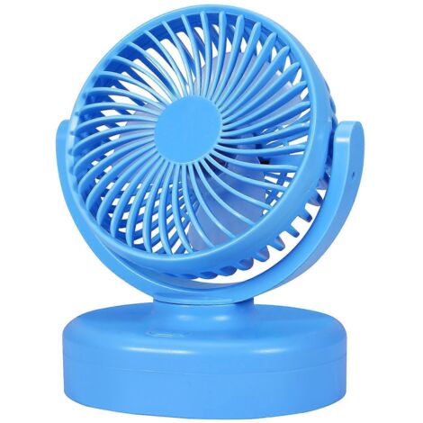 Mini ventilateur de voiture rechargeable par USB, 3 vitesses, pour voitures, camions et bus - 6000 mAh - Bleu