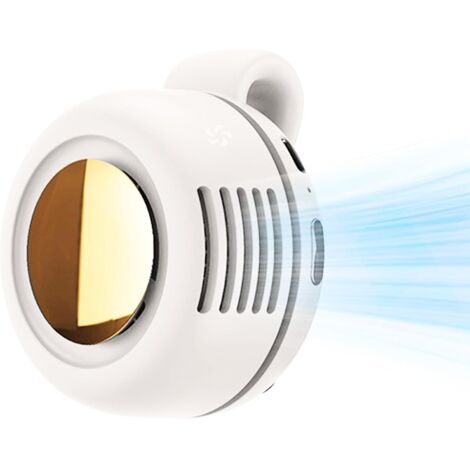 Mini Ventilateur Portable, 3 Vitesses Petit Ventilateur Turbo Portable, Rechargeable USB Ventilateur de Poche, Taille Suspendue Créative (Blanc)