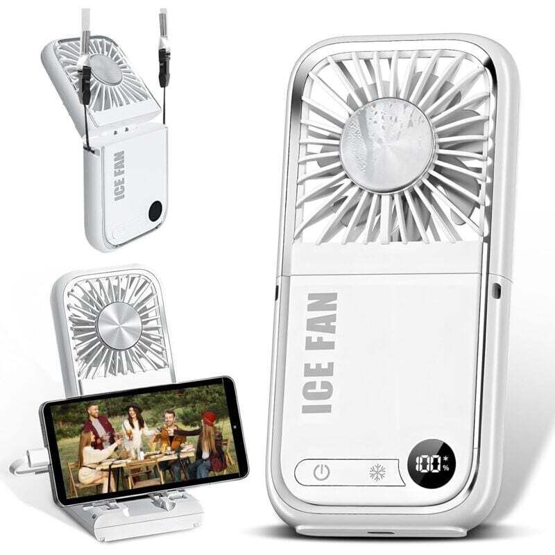 Mini ventilateur portable 5 en 1 pliable, tour de cou,