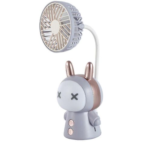 Mini ventilateur portable avec veilleuse, rechargeable par USB.