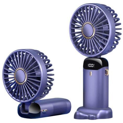 Mini ventilateur portable personnel : 4000 mAh, rechargeable, petit ventilateur de refroidissement à main souffle d'air froid pour femmes, hommes, enfants, pour maquillage du visage, cadeau