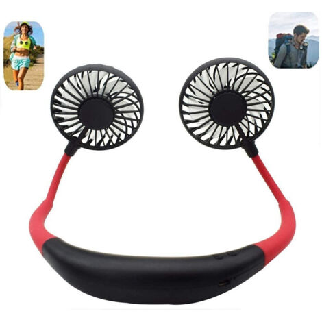 Mini Ventilateur Portable Support De Casque Suspendu Au Cou Ventilateur Usb Rechargeable