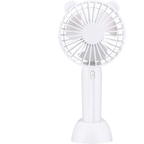 Mini ventilateur portatif Antlers Design Ventilateur de poche 3 vitesses Conseils de refroidissement par vent pour mini ventilateur de bureau extérieur - Blanc Ours(pile non incluse)