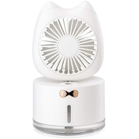 Mini ventilateur rechargeable USB de refroidissement de bureau (blanc)