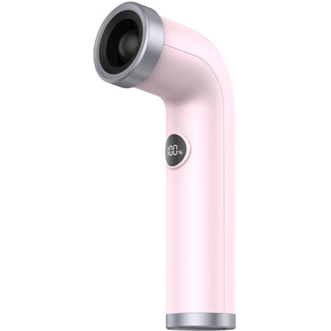 Mini ventilateur/sèche-cheveux turbo portable haute vitesse, sans pales, avec affichage numérique et tube flexible haute vitesse. (Rose)