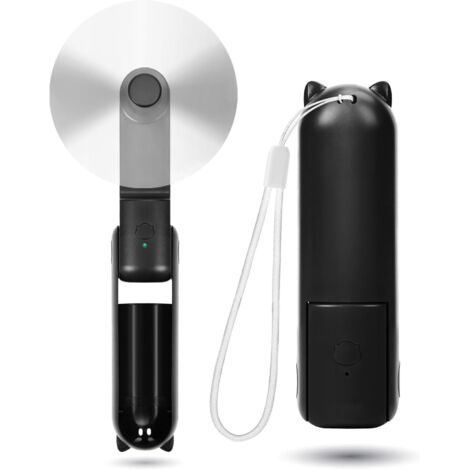 Mini ventilateur silencieux de recharge à 3 vitesses, ventilateur USB portable pour batteries de voyage (noir)