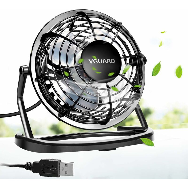 Mini Ventilateur usb Fan, 360 Degrés Rotation, Portable de 4 Pouces, Silencieux Ventilateur de Bureau/Table pour Table pc, Bébé Poussette, Maison,