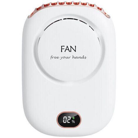 Mini ventilateur USB portable avec 3 vitesses réglables, multifonction, batterie rechargeable et écran LED pour les voyages, la maison, l'extérieur et le bureau (blanc)