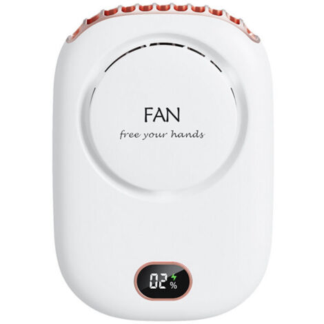 Mini ventilateur USB portable avec 3 vitesses réglables, multifonction, batterie rechargeable et écran LED pour les voyages, la maison, l'extérieur et le bureau (blanc)
