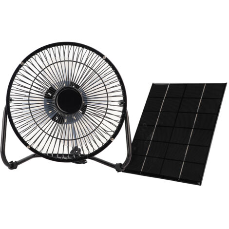 Mini ventilateur, ventilateur de panneau solaire USB 5.2W 6V ventilateur de refroidissement à fer + panneau solaire pour les déplacements extérieurs et les bureaux à domicile
