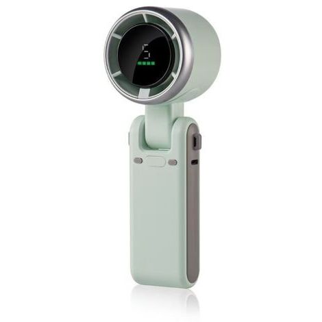 Mini-Ventilator, tragbar, wiederaufladbar, 5 hohe Geschwindigkeiten, einstellbar, 3600 mAh, Reiseventilator, Turbo-Ventilator, Nackenventilator, grün