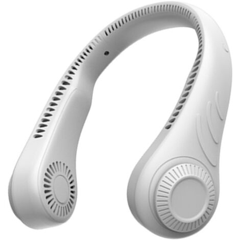 Mini ventilatore da collo senza pale, raffrescatore d'aria da appendere al collo, portatile, ricaricabile tramite USB, 1 pz (bianco)