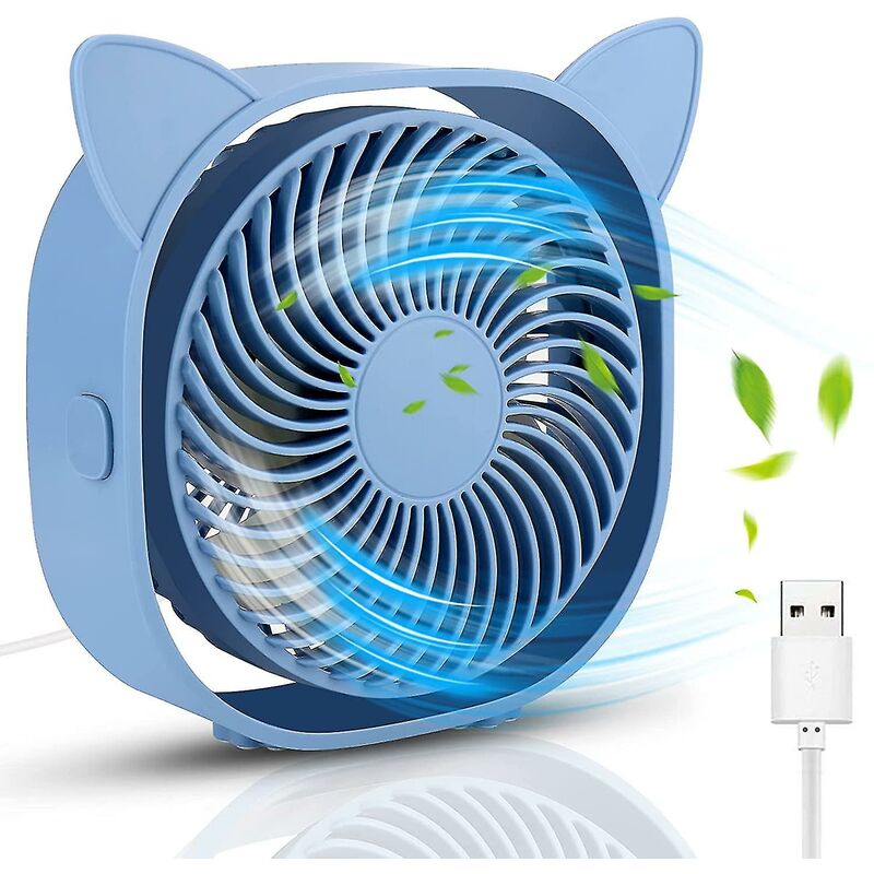 Mini ventilatore da tavolo, ventilatore usb silenzioso portatile a 3 velocità del vento, regolabile a 360 gradi, per casa/ufficio/campeggio/viaggi