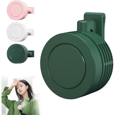 Mini ventilatore elettrico a clip, portatile, silenzioso, senza pale, ricaricabile tramite USB, a batteria, rotazione a 360°, 3 velocità, regolabile, da appendere alla vita, per fattoria all'aperto