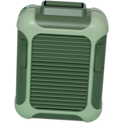 Mini ventilatore portatile da viaggio con ricarica USB, per collo o vita, per persone pigre, a basso rumore, 3 velocità, verde