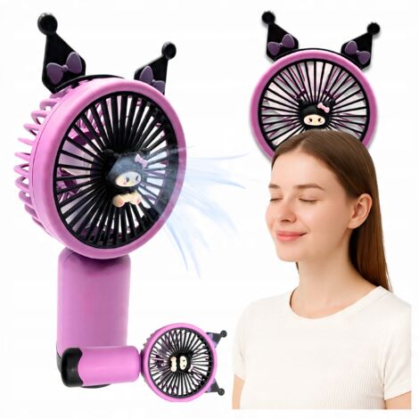 Mini ventilatore portatile da viaggio Kuromi per bambini, ventilatore USB