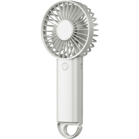 Mini ventilatore portatile, potente, 3 velocità, ricaricabile tramite USB, elegante, ideale per viaggi, donne e bambini, bianco, 800 mAh