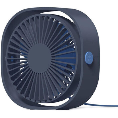 Mini ventilatore USB, portatile e silenzioso, con 3 velocità regolabili, alimentato tramite USB, ideale per casa e ufficio (blu)