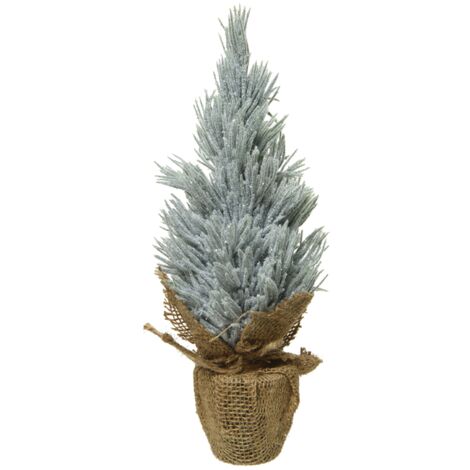 Mini verschneiter Weihnachtsbaum Silber H 30 x Ø 12 cm