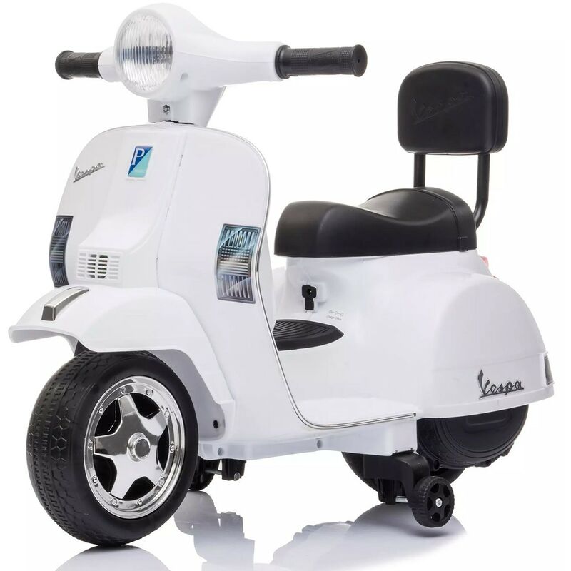 Mediawave Store - Mini Vespa Officiel Piaggio px 150 Moto LT913 Électrique Jouet Enfants 6V Couleur: Blanc