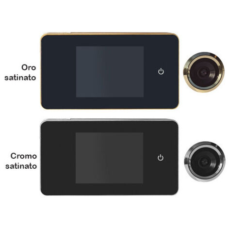 Mini-viseur numérique en or satiné A.1673OS – Écran LCD 2,6" – Sécurité pour portes d'entrée