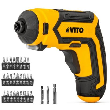 Mini Visseuse 4V Outil Multifonctions Articulé Batterie Lithium 1.5 Ah Rechargeable 40 accessoires VITO