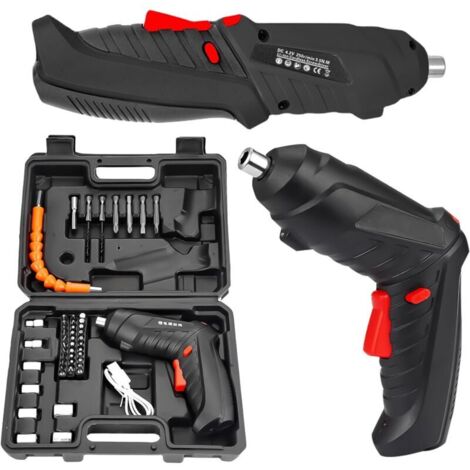 Mini visseuse sans fil 47 pièces : 4,2 V, petite visseuse sans fil, tournevis électrique, visseuse sans fil USB avec lumière LED, mallette à outils