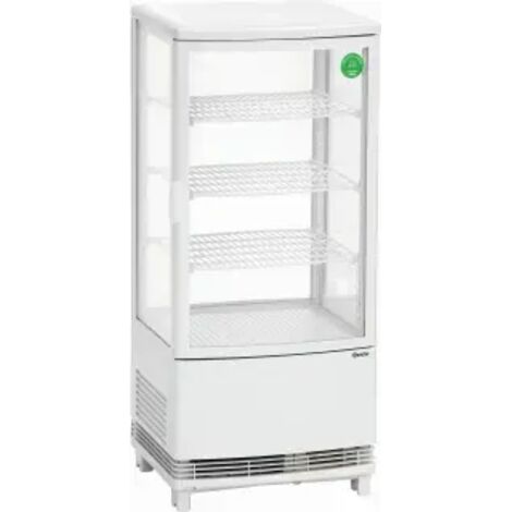 Mini vitrine ventilée positive 86 Litres, 4 faces vitrées, en plastique, blanche, 180 W, 220 V - MONO