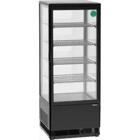 Mini vitrine ventilée positive 98 Litres, 4 faces vitrées, en plastique, noire, 180 W, 220 V - MONO