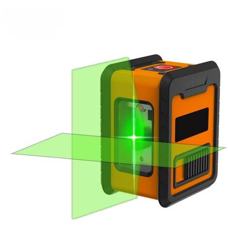 Mini-Wasserwaage mit 2 vertikalen und horizontalen grünen Linien, 3°-Selbstnivellierungsfunktion und Schräglinienfunktion zum Verlegen von Fliesen, Türen, Fenstern und Trennwänden.