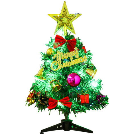 Mini-Weihnachtsbaum (30 cm) mit künstlicher LED-Lichterkette und Tischdekoration
