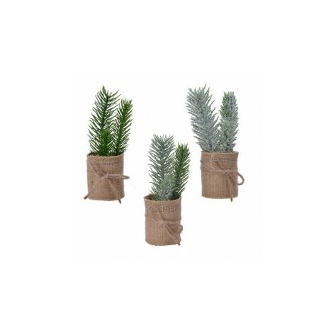 Mini-Weihnachtsbaum im sortierten Jutesäckchen 5x h15 cm 1 Stk