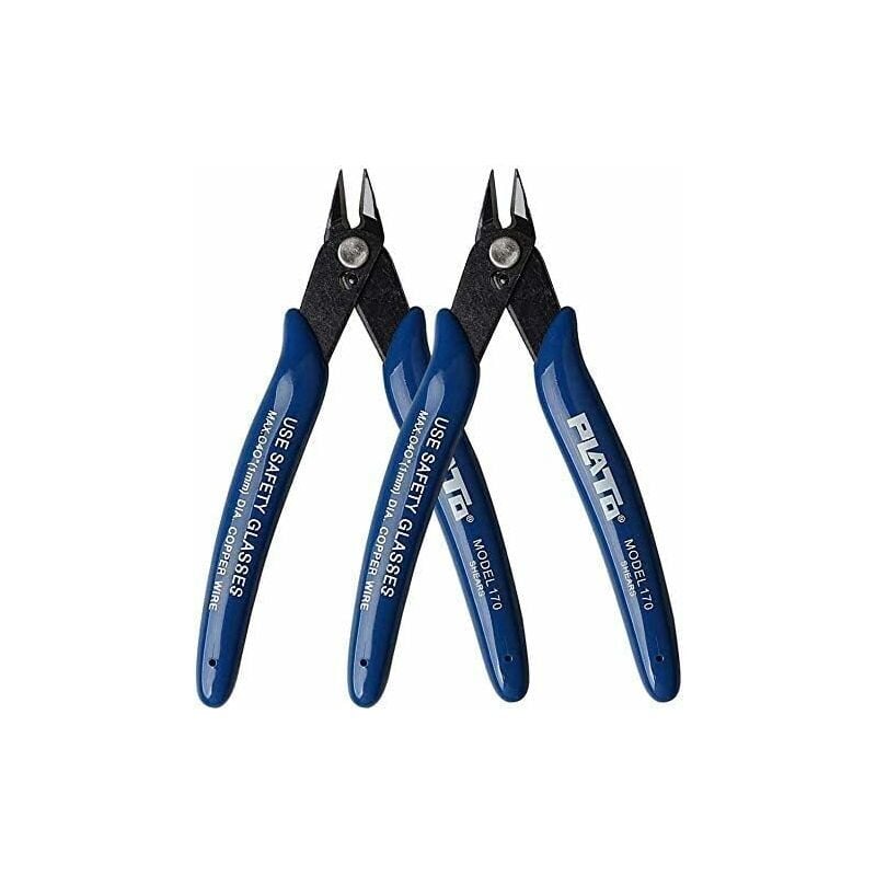 Mini Wire Cutter, 2pcs Electrical Wire Cable Cutter Precision Cutter Pliers Flush Wire Cutter Diagonal Side Cutter Wire Cutter Snips with Soft Grip