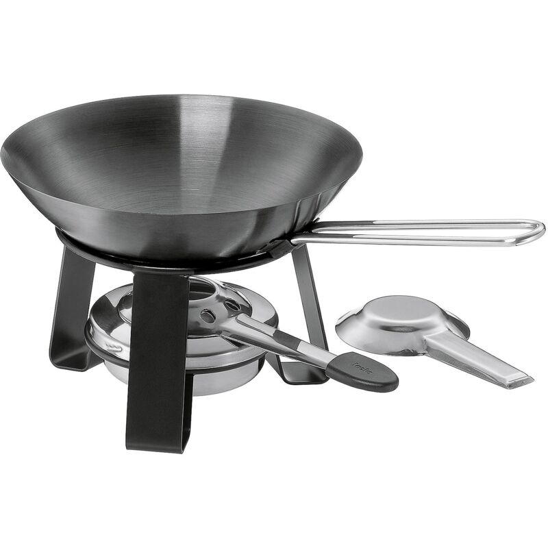 Mini Wok Joy Ø18cm H:15cm avec réchaud noir et brûleur à pâte