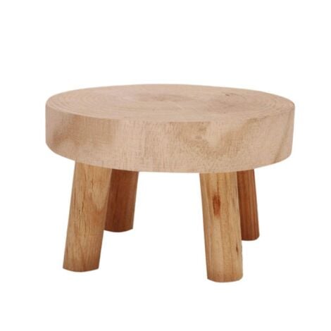 Mini Wooden Stool Display Plant Stand Decorative Wood Plant Stool Bonsai Holder for Indoor Outdoor Home Garden M
