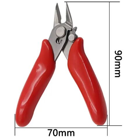 Mini-Zange (8,9 cm) mit Verriegelung, elektronische Zange, Seitenschneider, Edelstahlzange, Heimwerkerzange, rote Seitenschneider