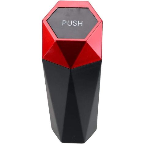 mini20x7.7cmrouge Poubelle De Voiture, Avec Couvercle, Anti-fuite, En Plastique, Pour Voiture/maison/chambre/bureau