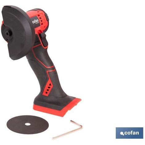 Miniamoladora a batería 20 V 19500 rpm disco 76 mm sin cargador ni batería